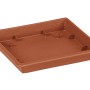Quadratischer, brauner Untersetzer Terra Grande, 25 cm, aus robustem Kunststoff.