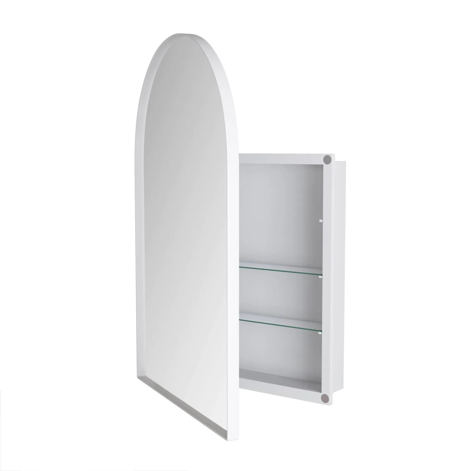 PXloue Spiegelschrank Weiß 91x61x12 cm mit Metallrahmen und Verstellbaren Glasablagen Wandmontage