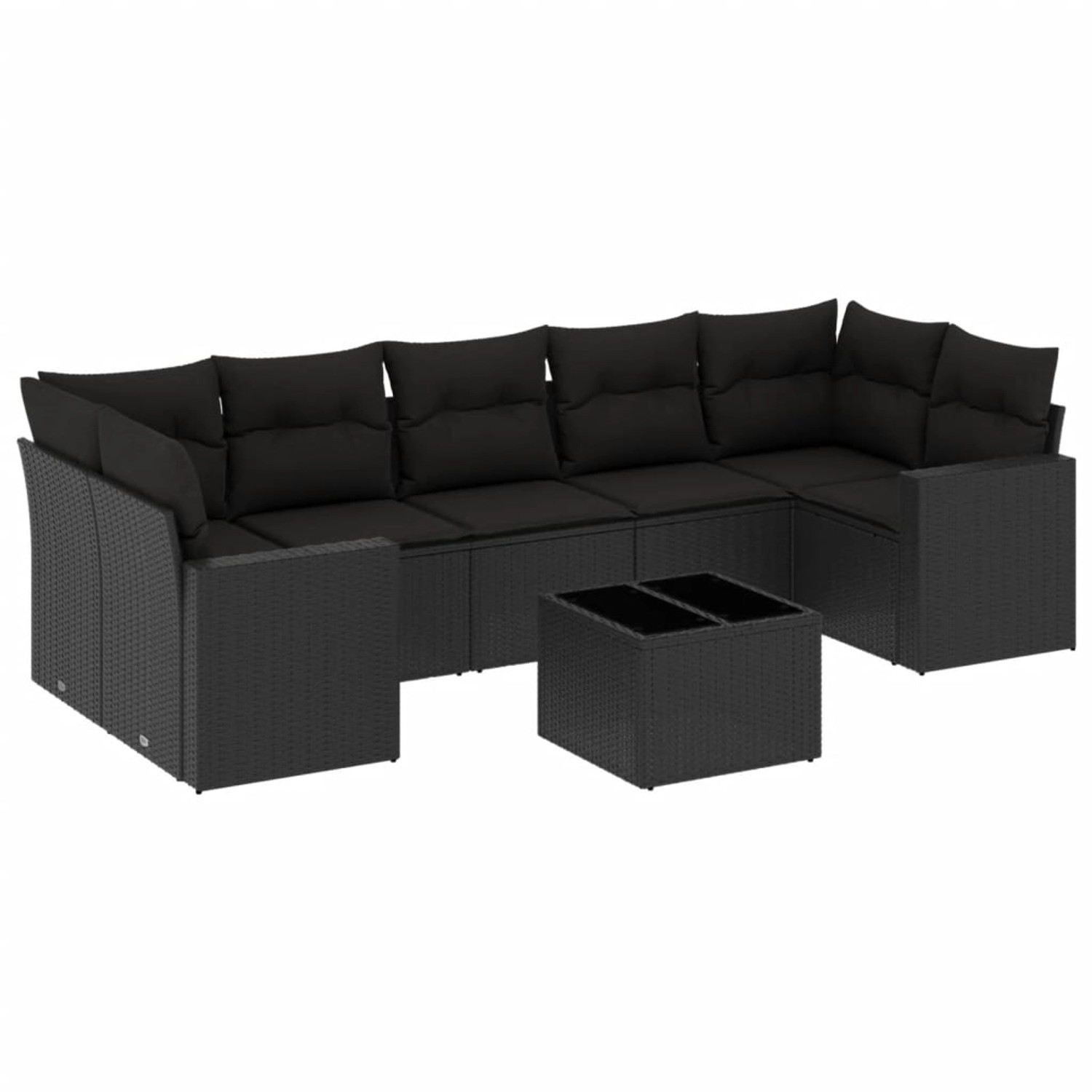 vidaXL 8-tlg Garten-Sofagarnitur mit Kissen Schwarz Poly Rattan Modell 74 günstig online kaufen