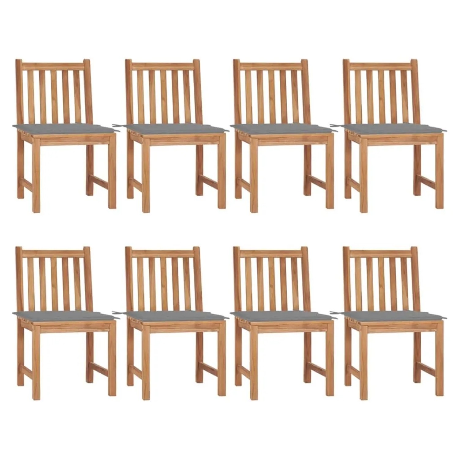 vidaXL Gartenstühle 8 Stk mit Kissen Massivholz Teak 3073143 günstig online kaufen