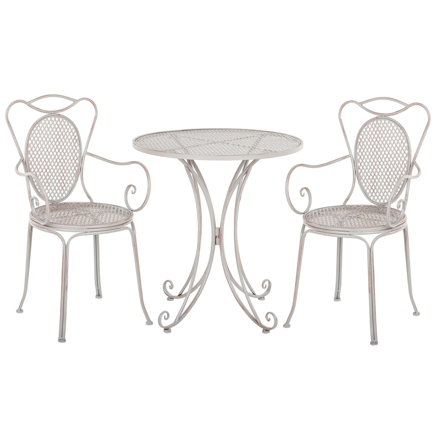 Beliani Bistro Set CILENTO Hellgrau 71x71x94