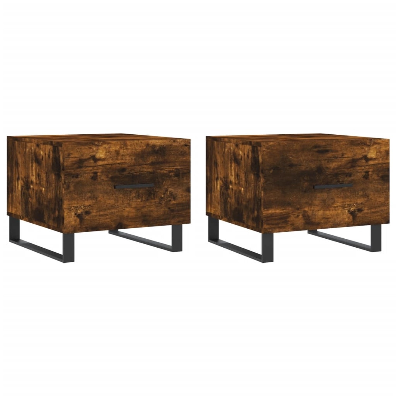 vidaXL Couchtische 2 Stk Räuchereiche 50x50x40 cm Holzwerkstoff 829455 günstig online kaufen