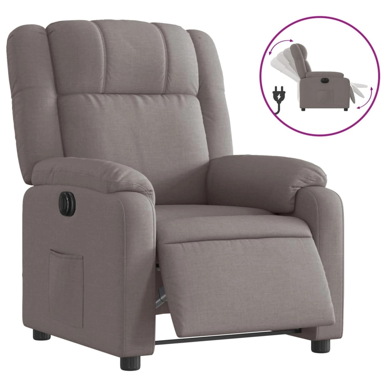 vidaXL Relaxsessel Elektrisch Taupe Stoff 3205186 günstig online kaufen