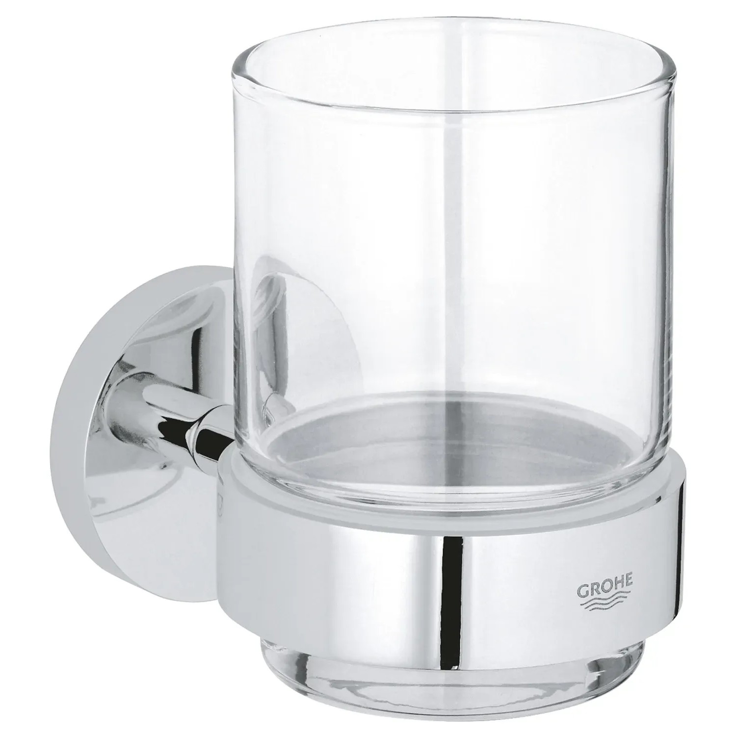 Grohe Glas Zahnputzbecher QuickFix Start Chrom mit Halter kaufen bei OBI