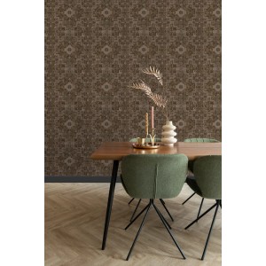 ESTAhome Tapete Orientalisches Kelim-Patchwork Braun 50 X 900 Cm - 131360