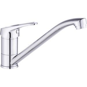 Küchenarmatur Vizela Chrom, schwenkbarer Einhebelmischer für Spültisch.