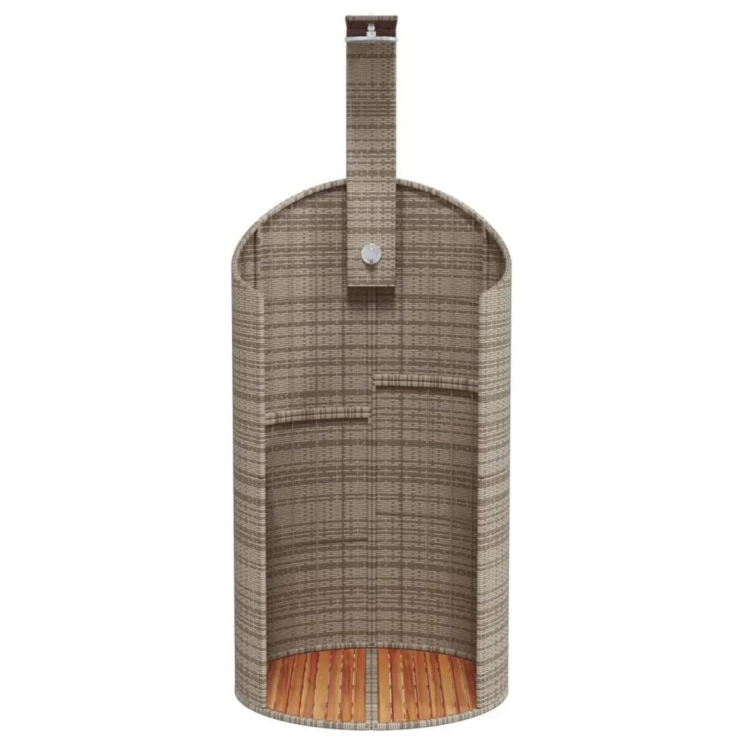 vidaXL Gartendusche Grau 100x100x241,5 cm Poly Rattan Akazienholz 368213_5