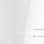 Weißer Optifit Hochschrank Rurik986 für Kühlschrank, 60x212 cm, mit zwei Türen und einer Klappe.