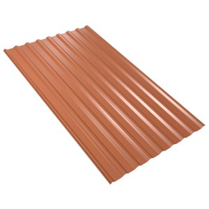 Weckman Trapezblech W20, ziegelrot, 1500x1135x0,5 mm. Dachblech für Carport & Garage.