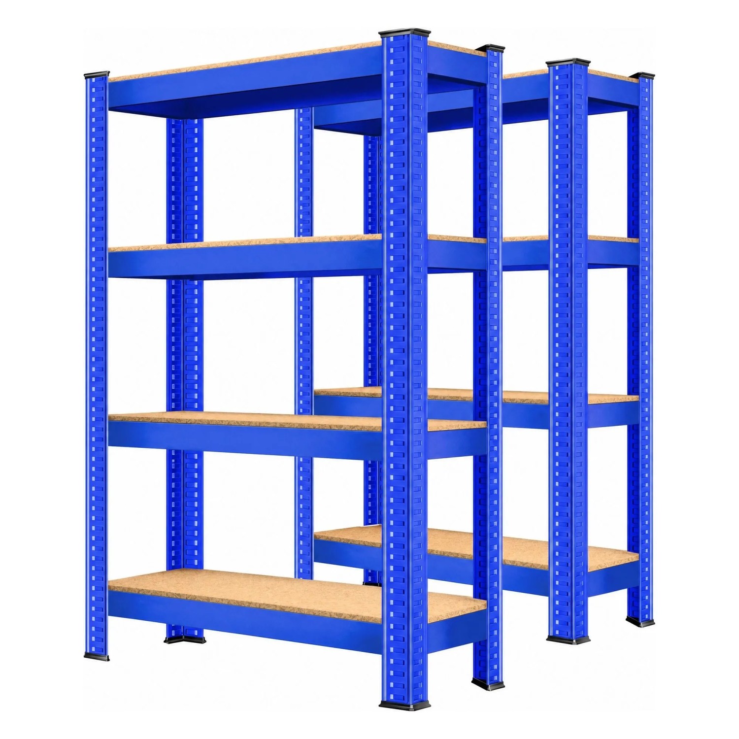MASKO Schwerlastregale 160 x 80 x 40 cm 4 Böden 700 kg Blau 2er Set