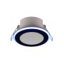 Schwarzer, runder Trio LED Einbaustrahler Argus mit RGBW-Farbwechsler, 8,2 cm Durchmesser.
