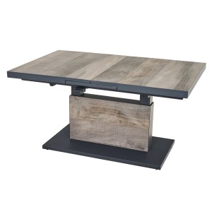 Ausziehbarer Siena Garden Gartentisch Talina, Washed Grau, 90x180 cm, mit Keramikplatte und Aluminiumgestell.