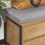 SoBuy Schuhbank FSR149-N mit Schubladen, Fächern, Sitzkissen in Natur und Schwarz.