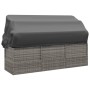 vidaXL Outdoor-Loungebett mit Dach und Kissen Grau Poly Rattan 319568_7