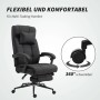 Schwarzer Vinsetto Bürostuhl mit Fußstütze, ergonomisch und 360° drehbar.