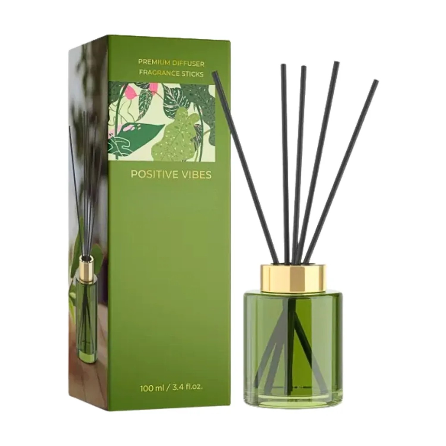 Dekohelden24 Hochwertiger Luxus Raumerfrischer Raumduft Diffuser Aroma Lufterfrischer Litschi und Bergamotteduft L/B/H 7 x 7 x 20 cm