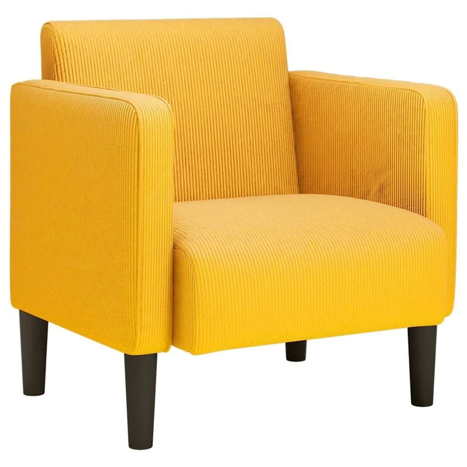 vidaXL Sessel mit Armlehnen Hellgelb 54 cm Cordstoff 4100521