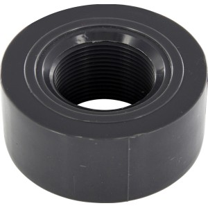 Steinbach PVC Einlegeteil mit Gewinde für Pool Verrohrung, grauer Kunststoff.