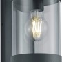 Anthrazitfarbene Trio LED-Außenwandleuchte Sambesi mit Bewegungsmelder und klarem Lampenschirm.