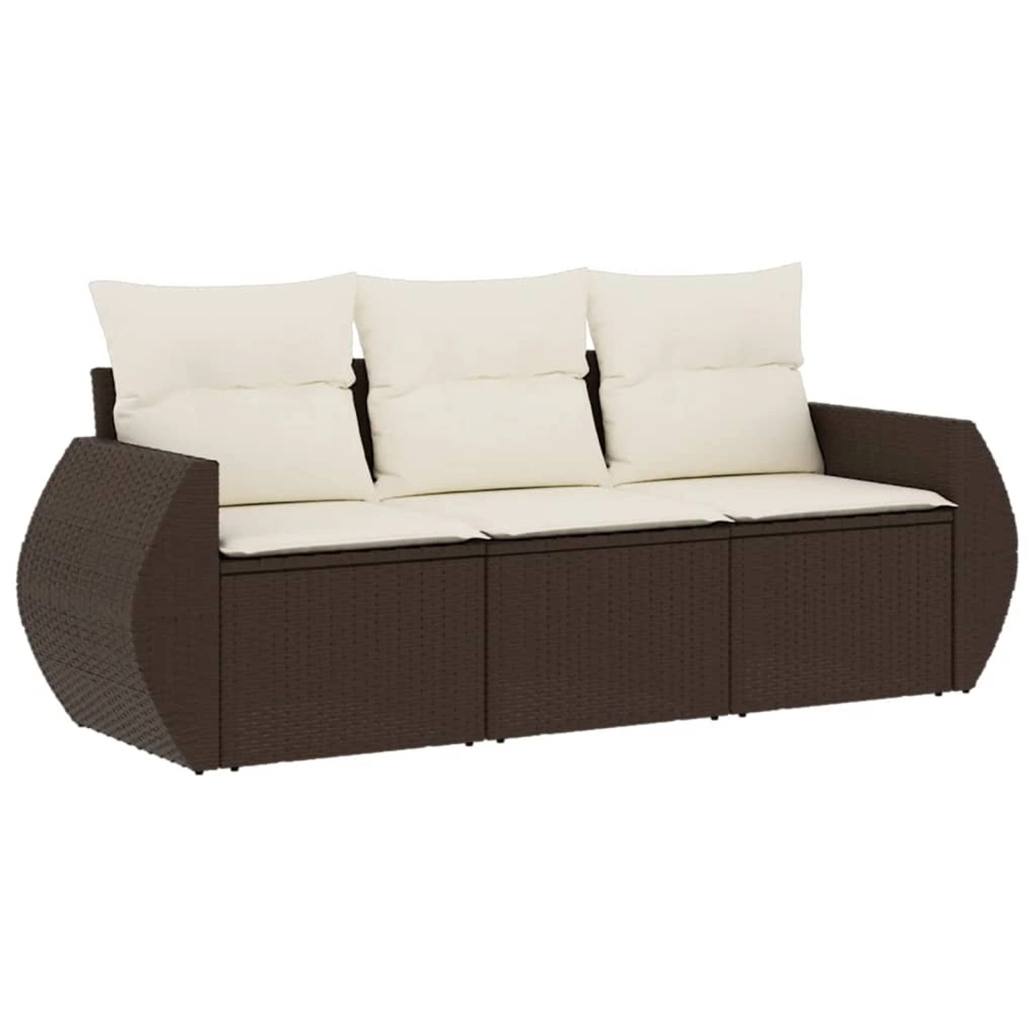 vidaXL 3-Tlg Garten-Sofagarnitur mit Kissen Braun Poly Rattan 3221062 günstig online kaufen