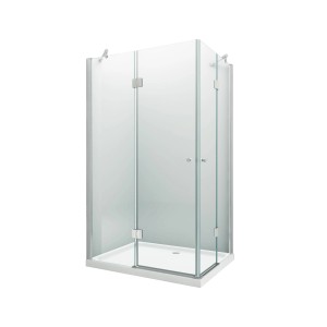 Glasdeals Duschkabine CORNO 120x90, rahmenlos mit Klarglas und Eckeinstieg.