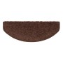Braune KARAT Shaggy Stufenmatte Sphinx, Hochflor, halbrund, 23,5x65 cm.