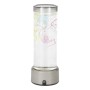 Eglo LED-Lavaleuchte Aqua, silber-transparent, mit schwebenden bunten Dekoelementen und Touchbedienung. LED-Tischleuchte.