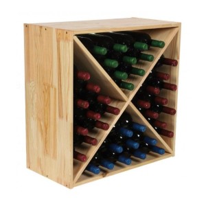 Weinregal Vincellar Mod aus Kiefernholz, natur, für 40 Flaschen. Modulares System.