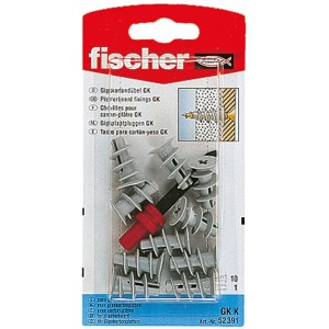 Fischer Gipskartondübel GK K (10 Stk.) im Set mit Setzwerkzeug für Gipskartonplatten.