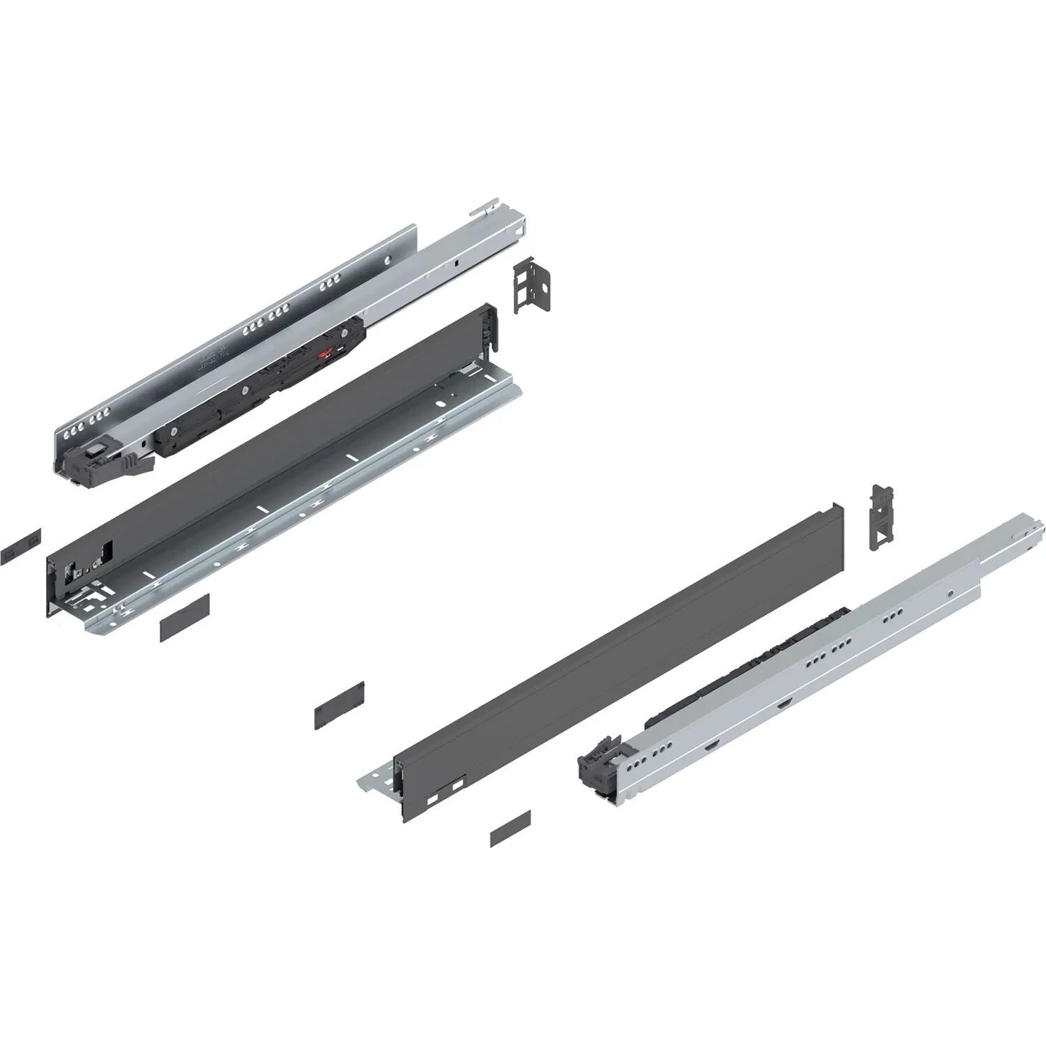 Blum Legrabox Pure Set Höhe N Tip-On Vollauszug 550 mm 70 kg Oriongrau 1 Paar