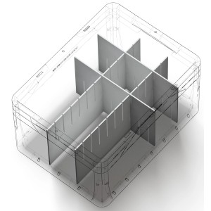Eurobox-System: Weißer Abtrenner (36x11 cm) zur Unterteilung von Aufbewahrungsboxen.