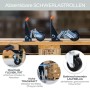 HMF 6750 Schwerlastrollen Absenkbar für Werkbank 4 Stück 65 mm bis 300 kg Schwarz_2