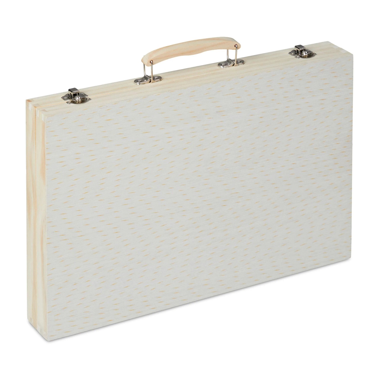 Relaxdays Malkoffer Holz Natur Verschließbar 5 cm x 36,5 cm x 26,5 cm 1 kg