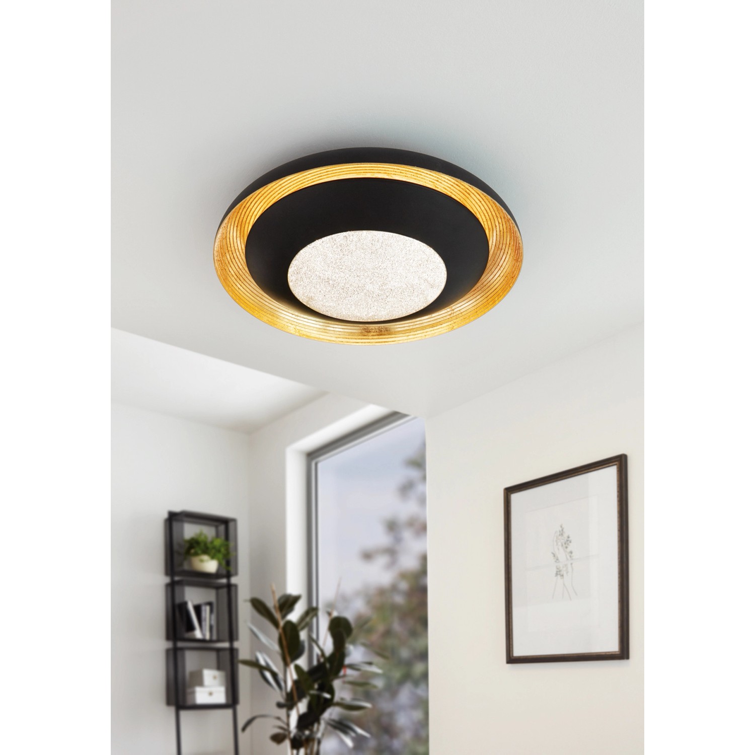 Eglo LED-Deckenleuchte Canicosa 2 Gold-Schwarz Ø 49,5 cm günstig online kaufen