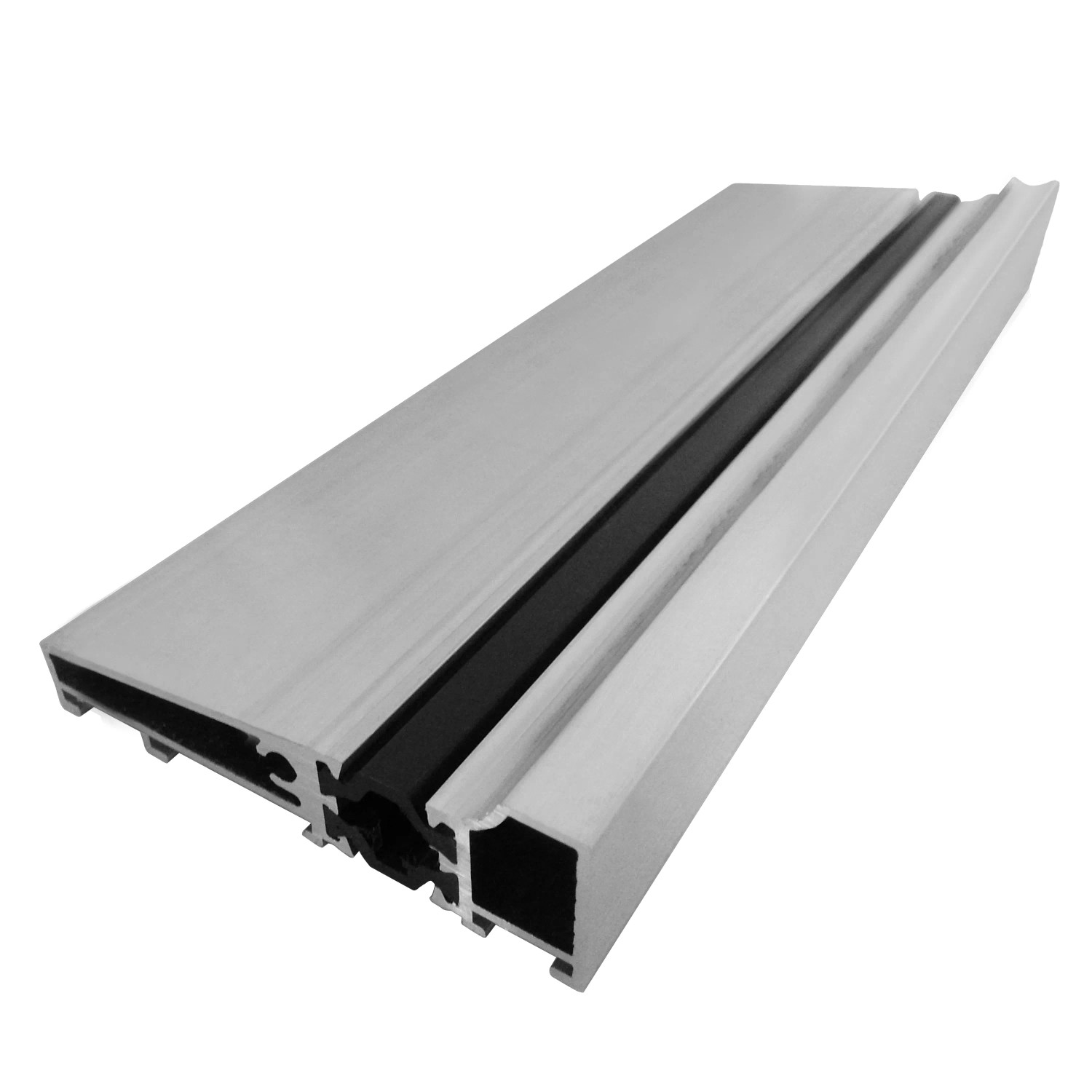 Detailaufnahme: Profil der weißen Kunststoff-Haustür (Anschlag Rechts) mit Dichtung.