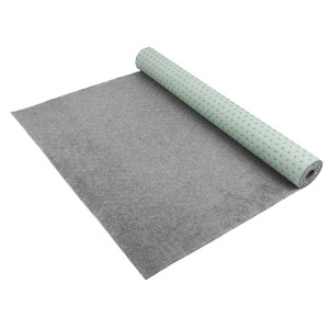 Gerollter Primaflor Rasenteppich Comfort, hellgrau, für Balkon und Terrasse.