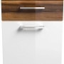 Posseik Bad-Hängeschrank Rima, 40 cm, Walnuss/Weiß, mit Schublade und Softclose.
