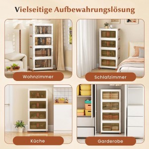Costway Aufbewahrungsbox mit Deckel 52 L x 4 Stapelboxen Transparent