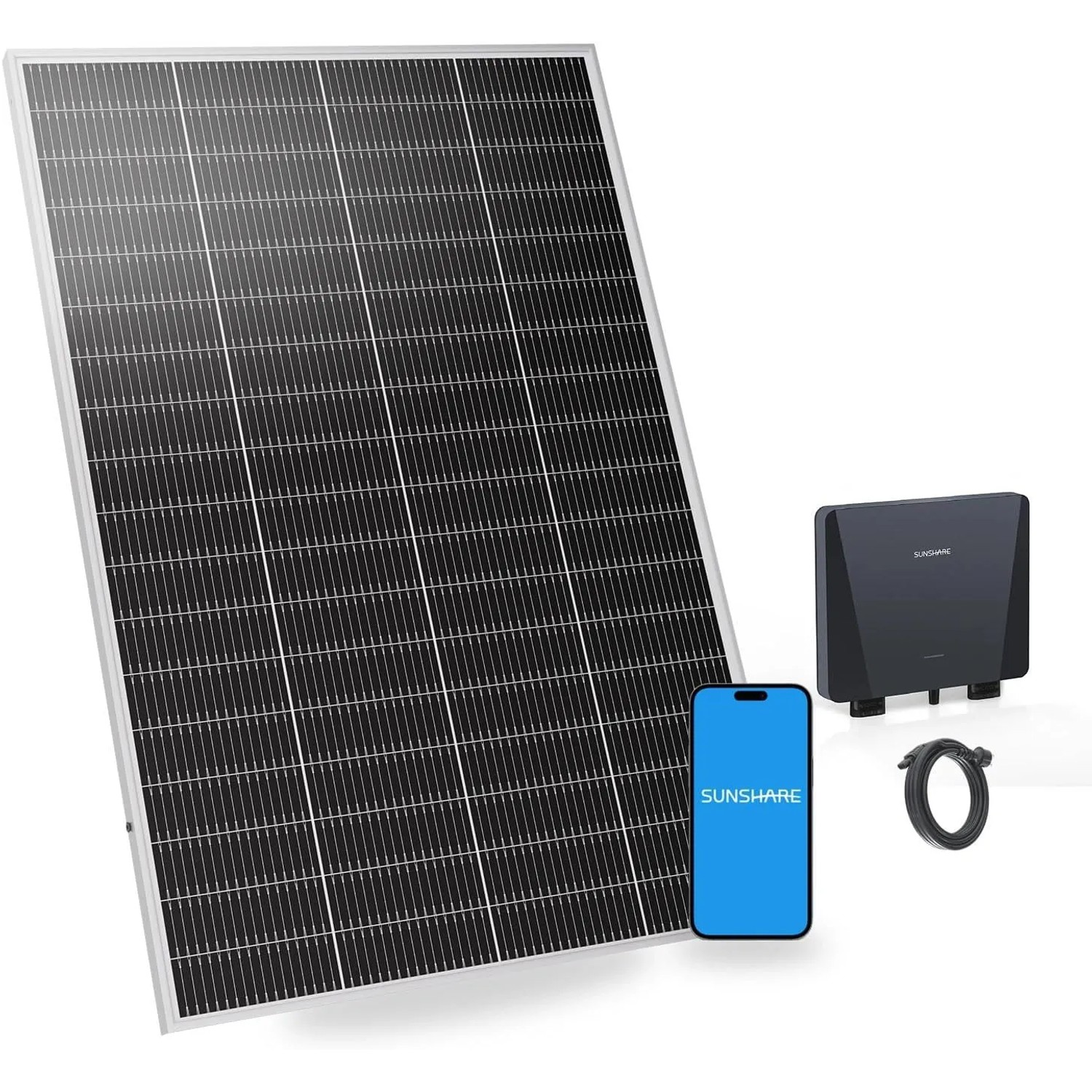 Image of SUNSHARE Ray Lite 200W Balkonkraftwerk Mit 800W Mikro Wechselrichter Ohne Halterung