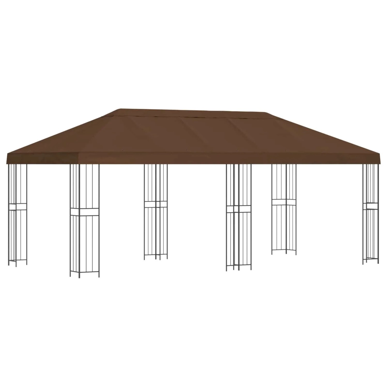 vidaXL Pavillon mit Seitenwänden 6 x 3 m Braun Polyester und Stahl 190 3375993