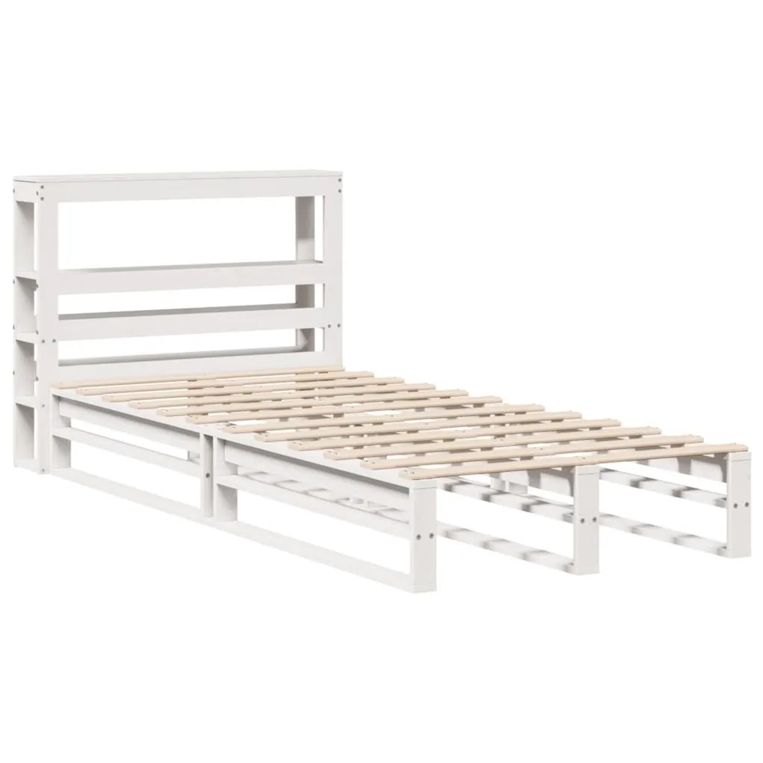vidaXL Massivholzbett ohne Matratze Weiß 75x190 cm Kiefernholz 3306511 günstig online kaufen