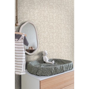 ESTAhome Tapete Blumen Hellbeige 50 x 900 cm