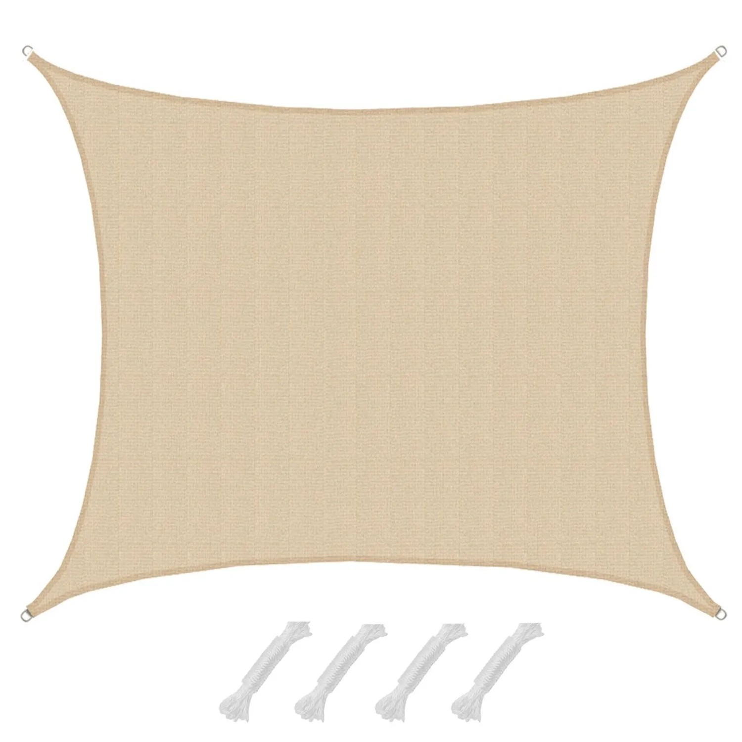 AMANKA HDPE Sonnensegel Wasserdurchlässig - 6 x 5 m Rechteckig Beige
