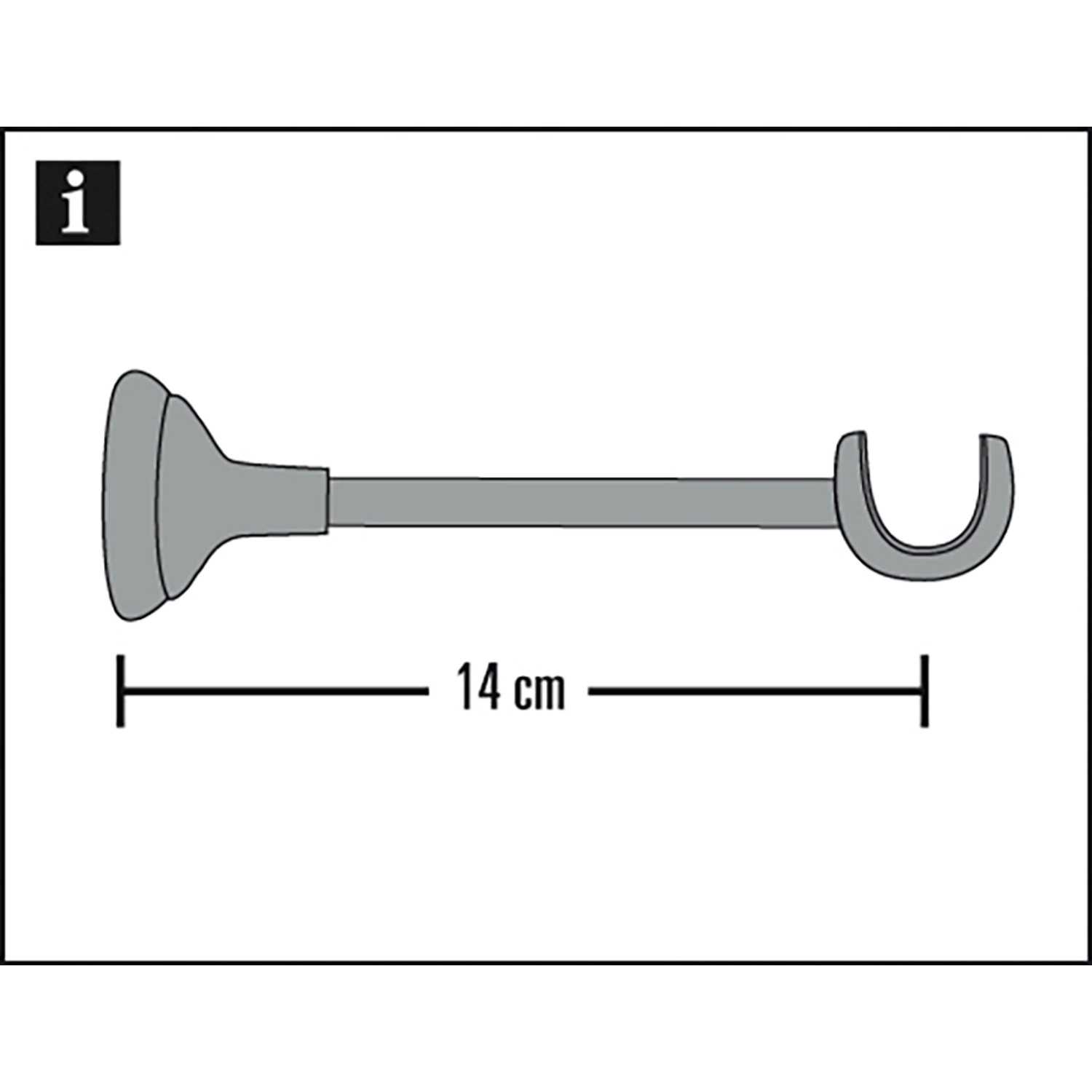 Gardinia Träger Europa, offen, kurz, silber-antik, 14 cm, für Gardinenstangen Ø 19 mm.