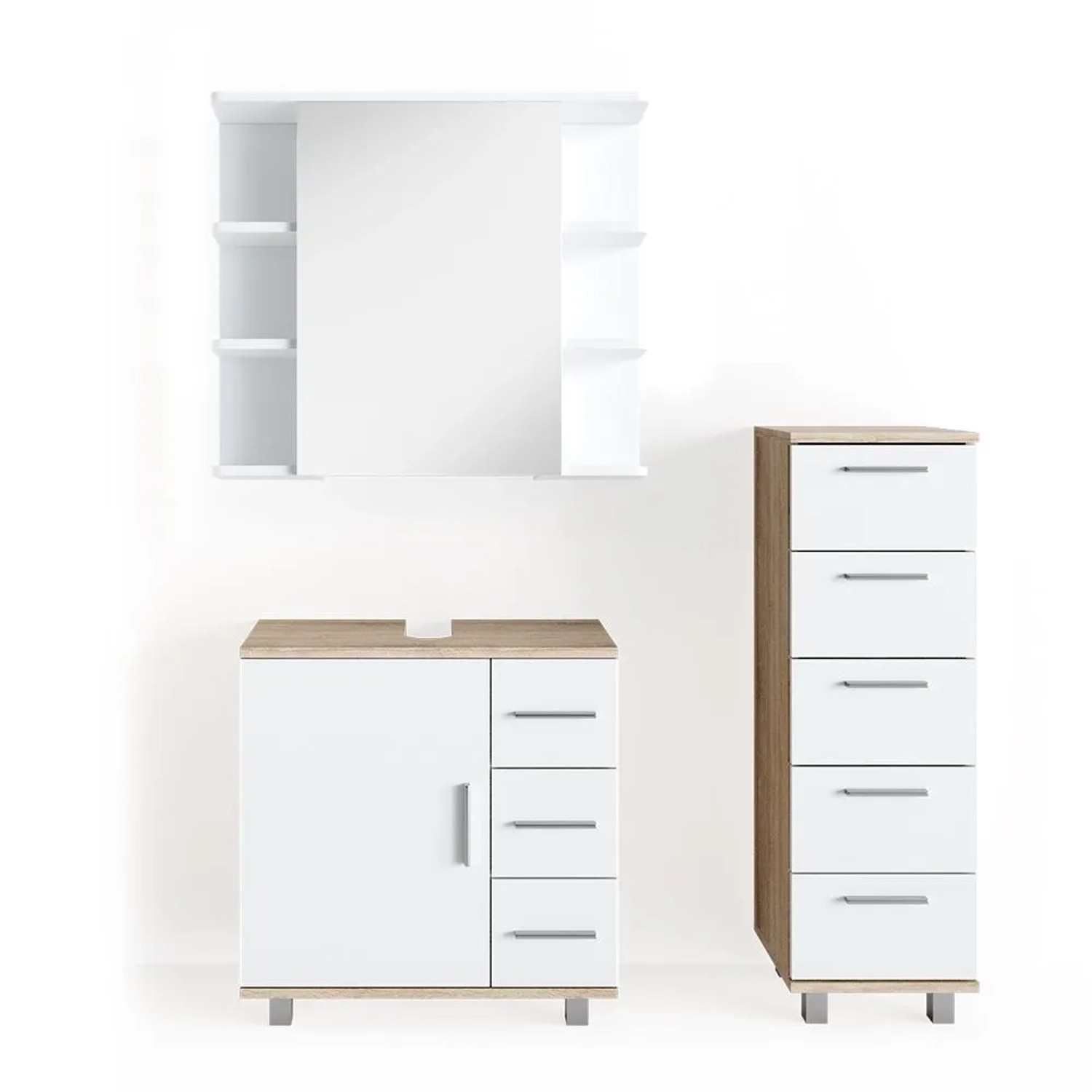 Vicco Badmöbel-Set Ilias Sonoma 60 x 61 3-teilig