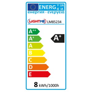 Energielabel für Lightme E27 LED Reflektor R63 8W: A+ Energieeffizienzklasse.