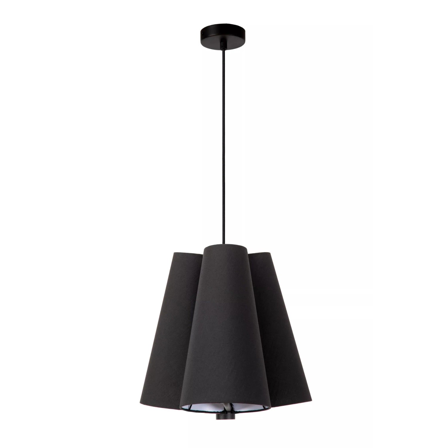 Licht-Erlebnisse Hängeleuchte Schwarz 3-Flammig 34 CM Breit E27 Stoff Metall Modern