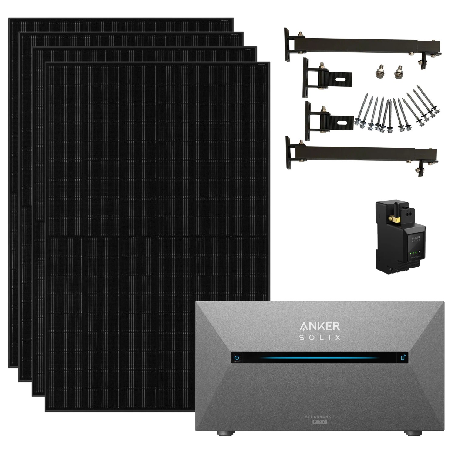 Anker SOLIX Balkonkraftwerk 1.820 W mit Solarbank 2 E1600 Pro Mit Smart Meter