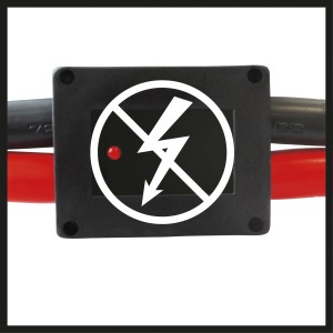 Detailaufnahme der Schutzelektronik des Einhell Starthilfekabels BT-BO 25/1 A LED SP.