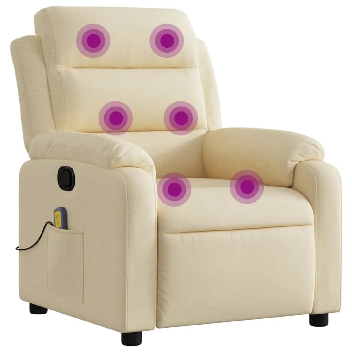 vidaXL Massage-Relaxsessel Cremefarbener Stoff 3206144 günstig online kaufen